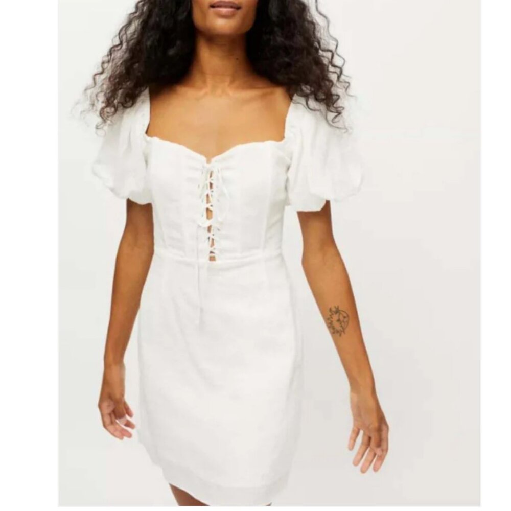 NWOT Urban Outfitters Kiss The Sky Cupid Lace-Up Mini Dress - Size S